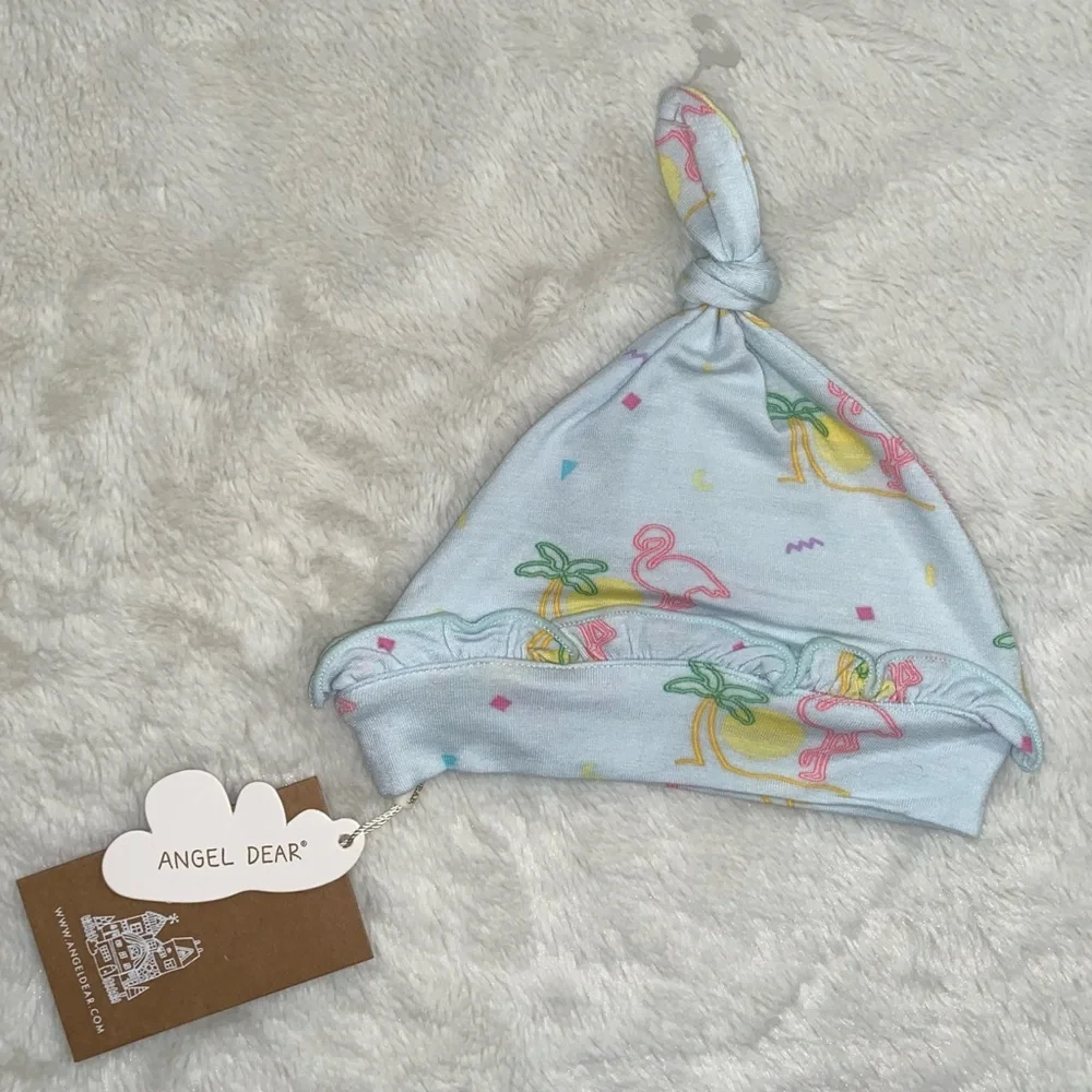 NWT Angel Dear Ruffle knotted beanie